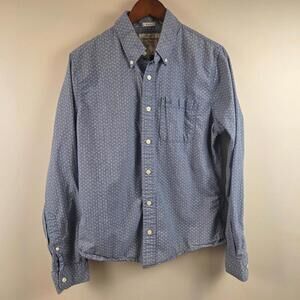 Abercrombie & Fitch Men's Large Blue Pattern Button up Cotton Muscle Dress Shirt